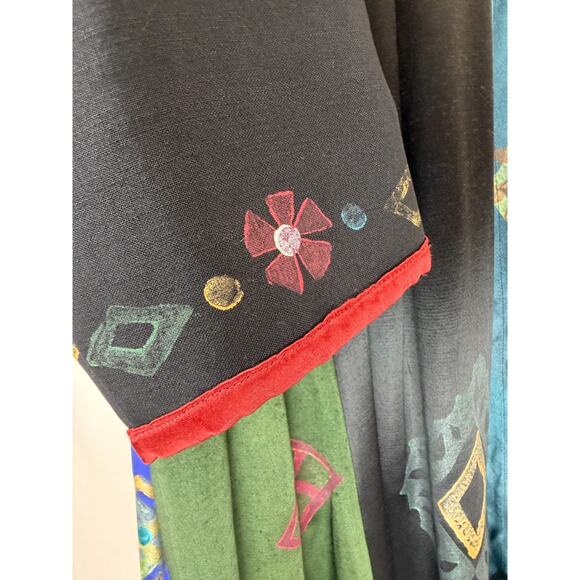 Vintage 90's Staley Gretzinger Black Long Jacket Artwear #50201 One Size - Picture 5 of 11